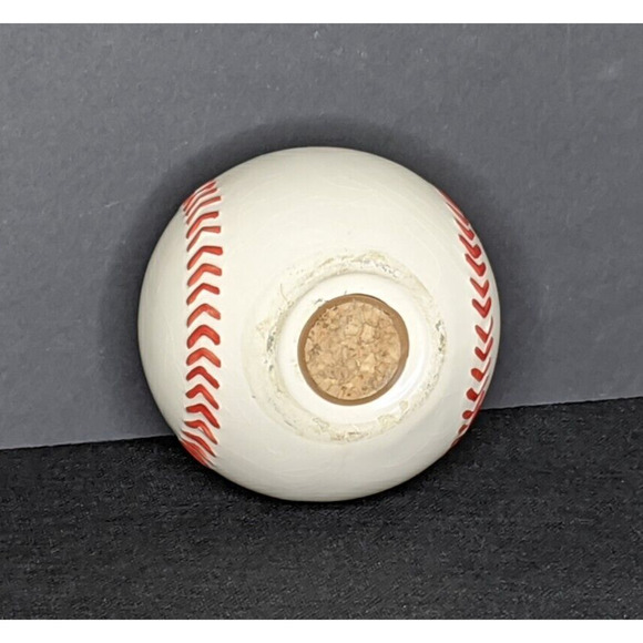 Baseball Bank Ceramic 4.25" Wide White Red - Picture 3 of 4